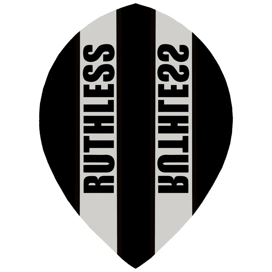 Ruthless Clear Panel Dart Flights, Black, Pear Shape, 100 Micron
