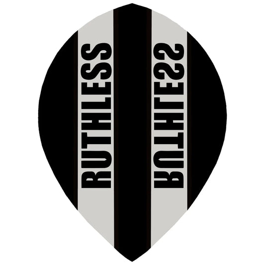 Ruthless Clear Panel Dart Flights, Black, Pear Shape, 100 Micron