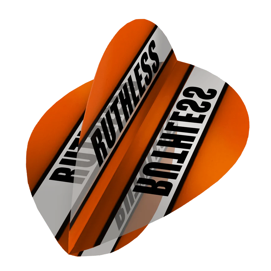 Ruthless Clear Panel Dart Flights, Orange, Pear Shape, 100 Micron