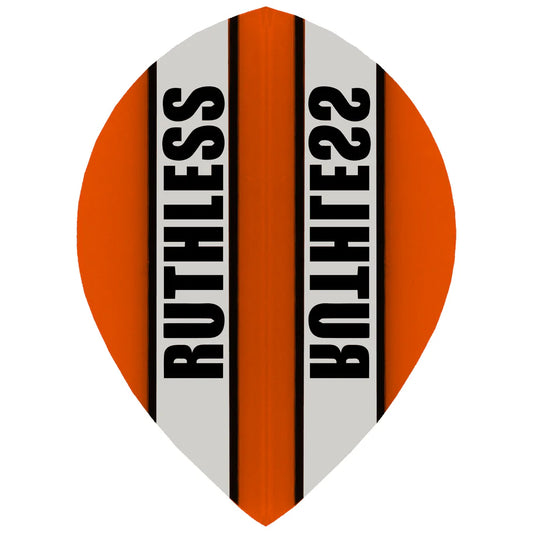 Ruthless Clear Panel Dart Flights, Orange, Pear Shape, 100 Micron