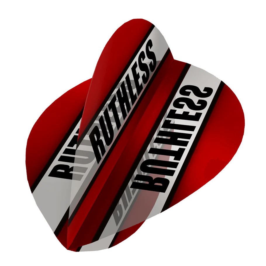 Ruthless Clear Panel Dart Flights, Red, Pear Shape, 100 Micron