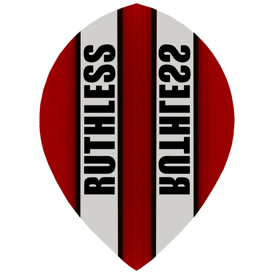 Ruthless Clear Panel Dart Flights, Red, Pear Shape, 100 Micron