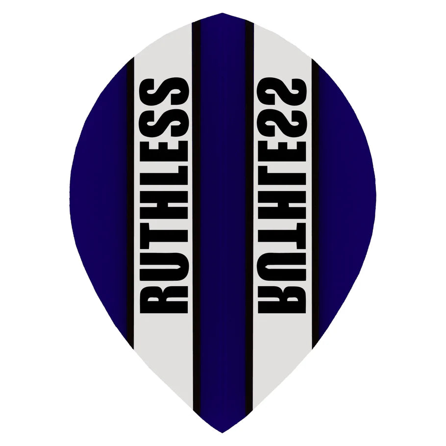 Ruthless Clear Panel Dart Flights, Dark Blue, Pear Shape, 100 Micron