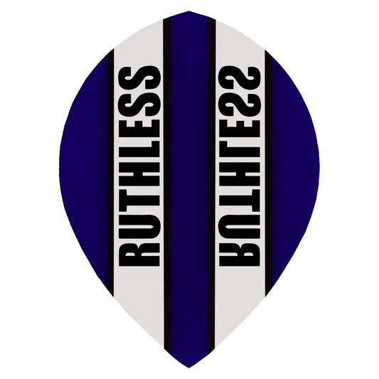 Ruthless Clear Panel Dart Flights, Dark Blue, Pear Shape, 100 Micron