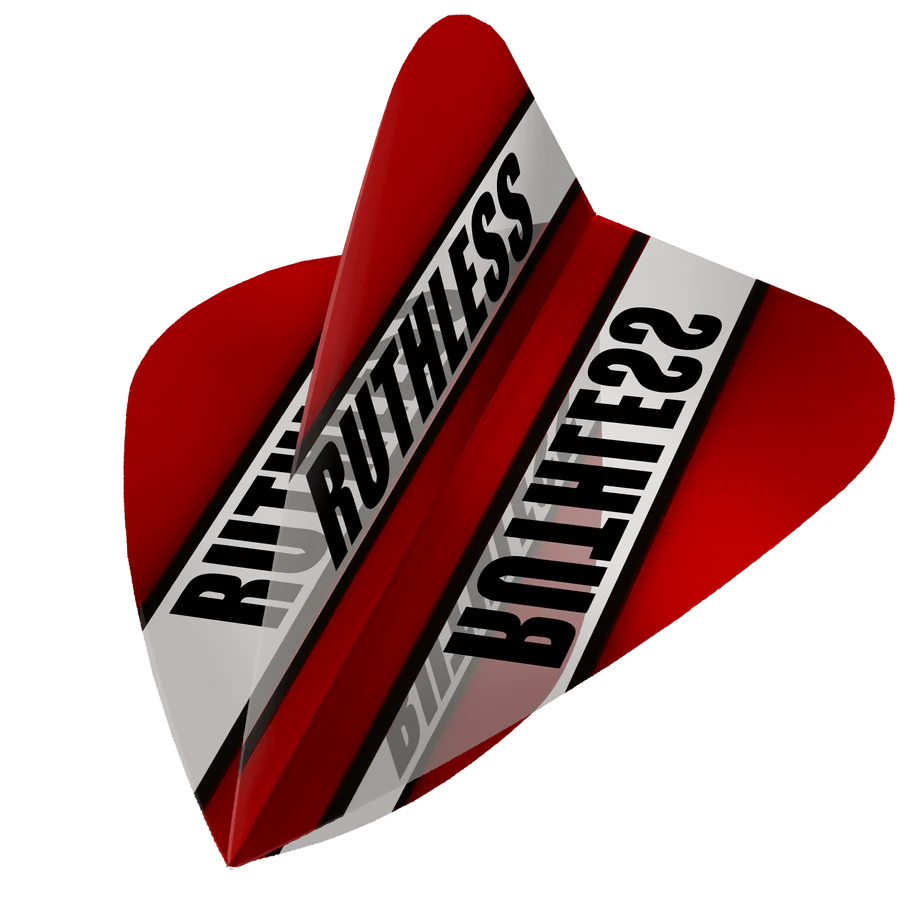 Ruthless Clear Panel Dart Flights, Red, Kite Shape, 100 Micron