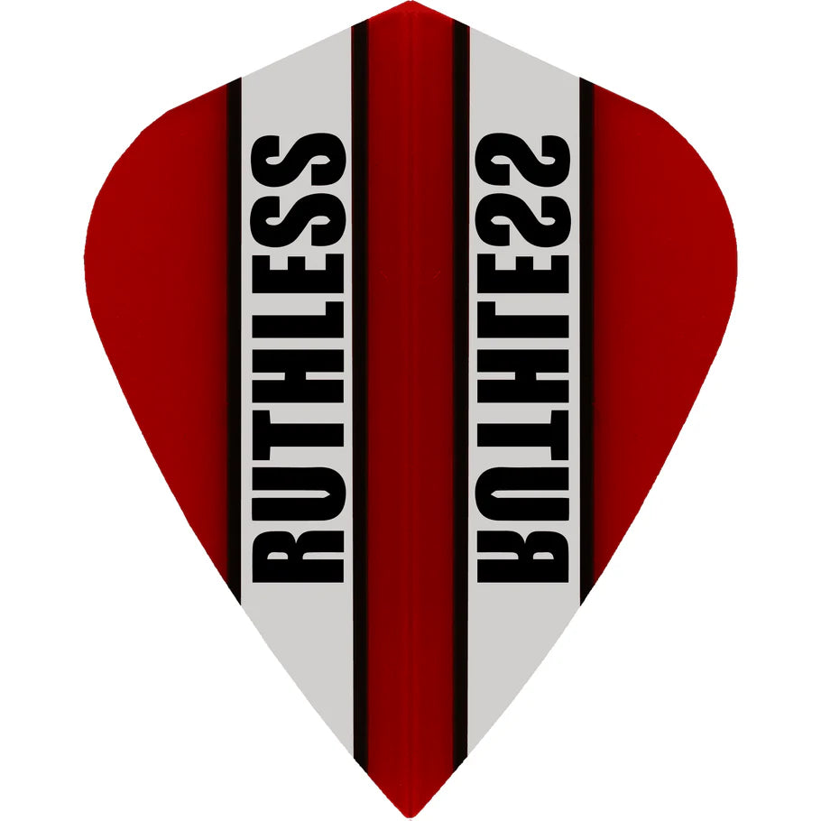 Ruthless Clear Panel Dart Flights, Red, Kite Shape, 100 Micron
