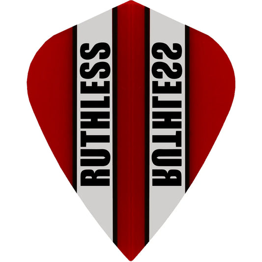 Ruthless Clear Panel Dart Flights, Red, Kite Shape, 100 Micron