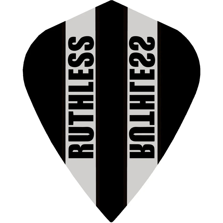 Ruthless Clear Panel Dart Flights, Black, Kite Shape, 100 Micron