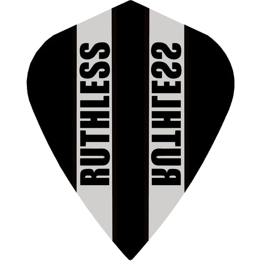 Ruthless Clear Panel Dart Flights, Black, Kite Shape, 100 Micron