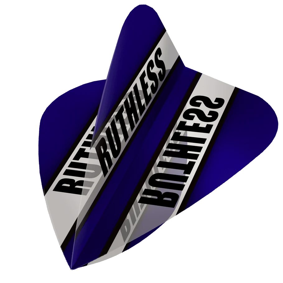 Ruthless Clear Panel Dart Flights, Dark Blue, Kite Shape, 100 Micron