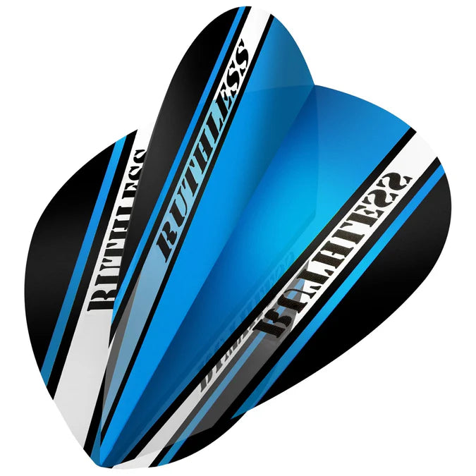 Ruthless Clear Panel Dart Flights, Blue,  Pear Shape, 100 Micron