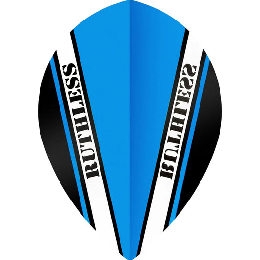 Ruthless Clear Panel Dart Flights, Blue,  Pear Shape, 100 Micron
