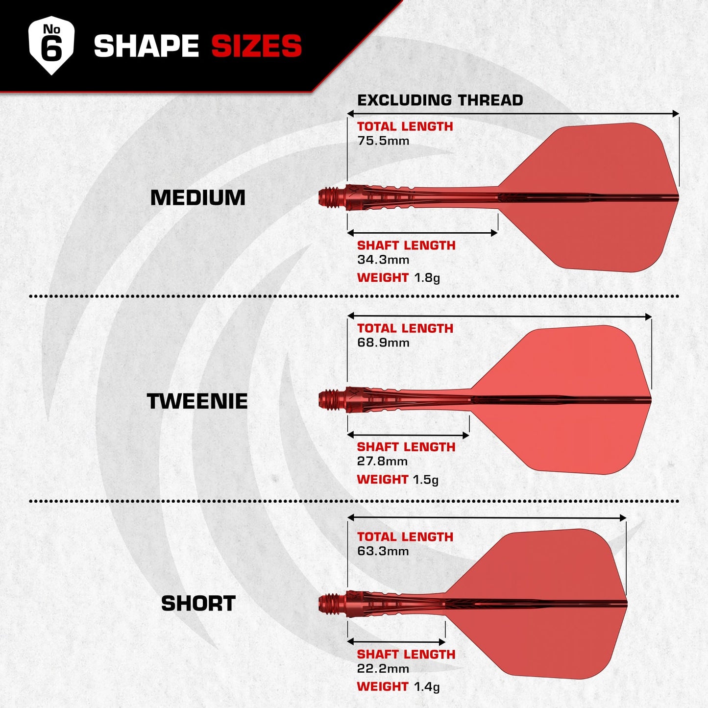 Mission Force 90 Vortex - Moulded Flight & Shaft - Standard No6