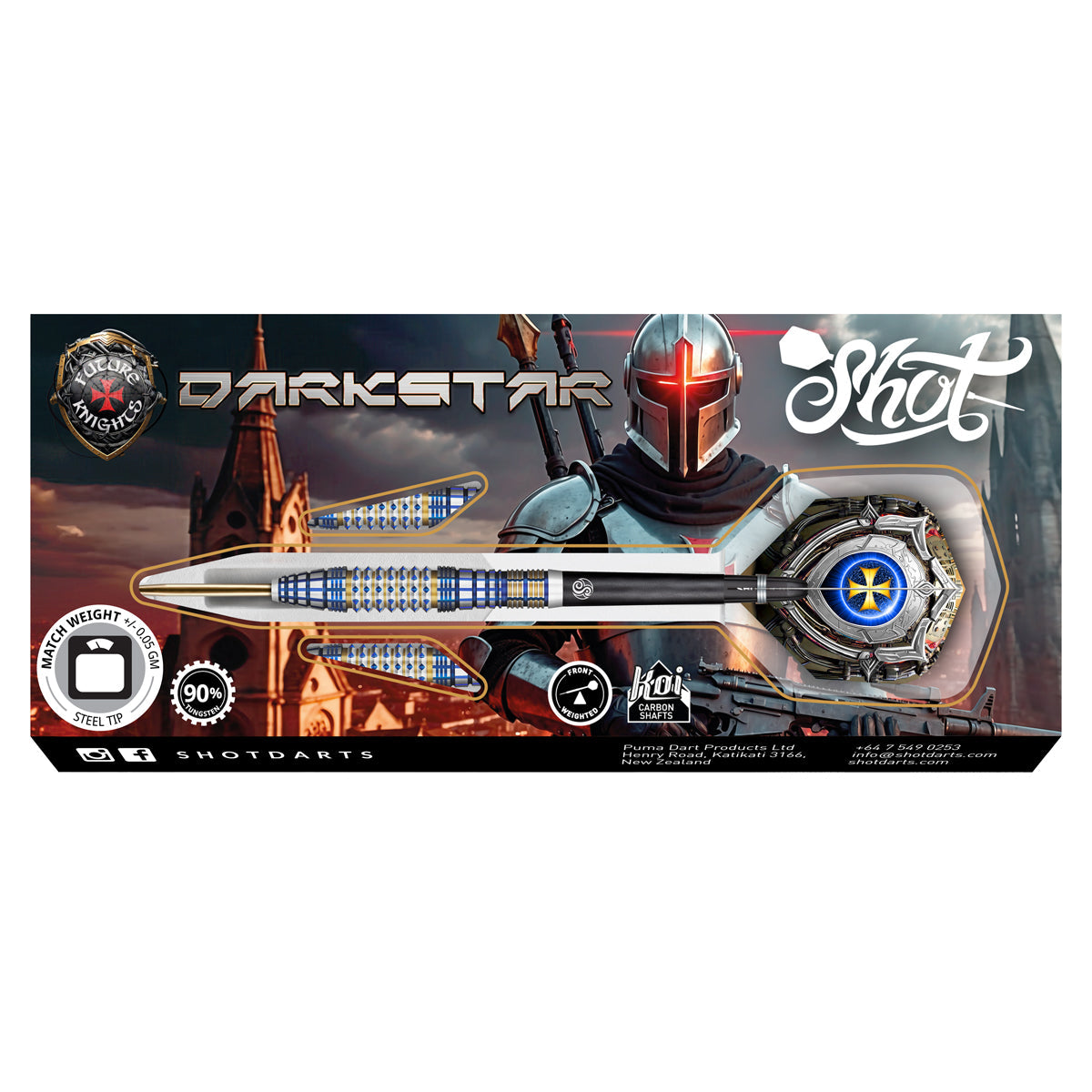 Future Knights Darkstar 90% Tungsten Steel Tip Darts by Shot