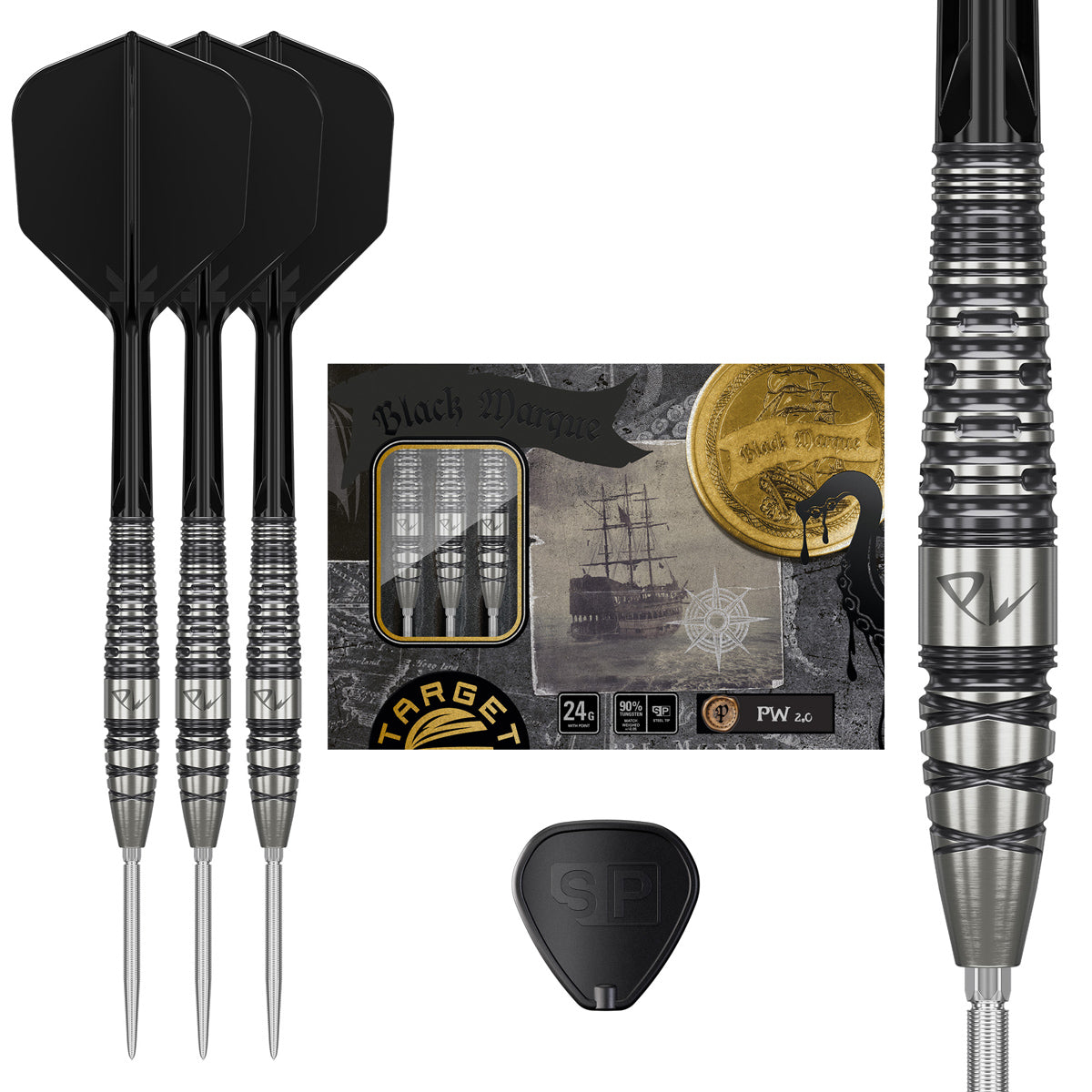 Target Japan Black Marque PW G2 90% Tungsten SP Steel Tip Darts