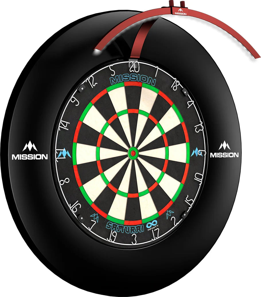 Mission Torus 100 Dartboard Lighting, Folding Portable Travel Light, Red