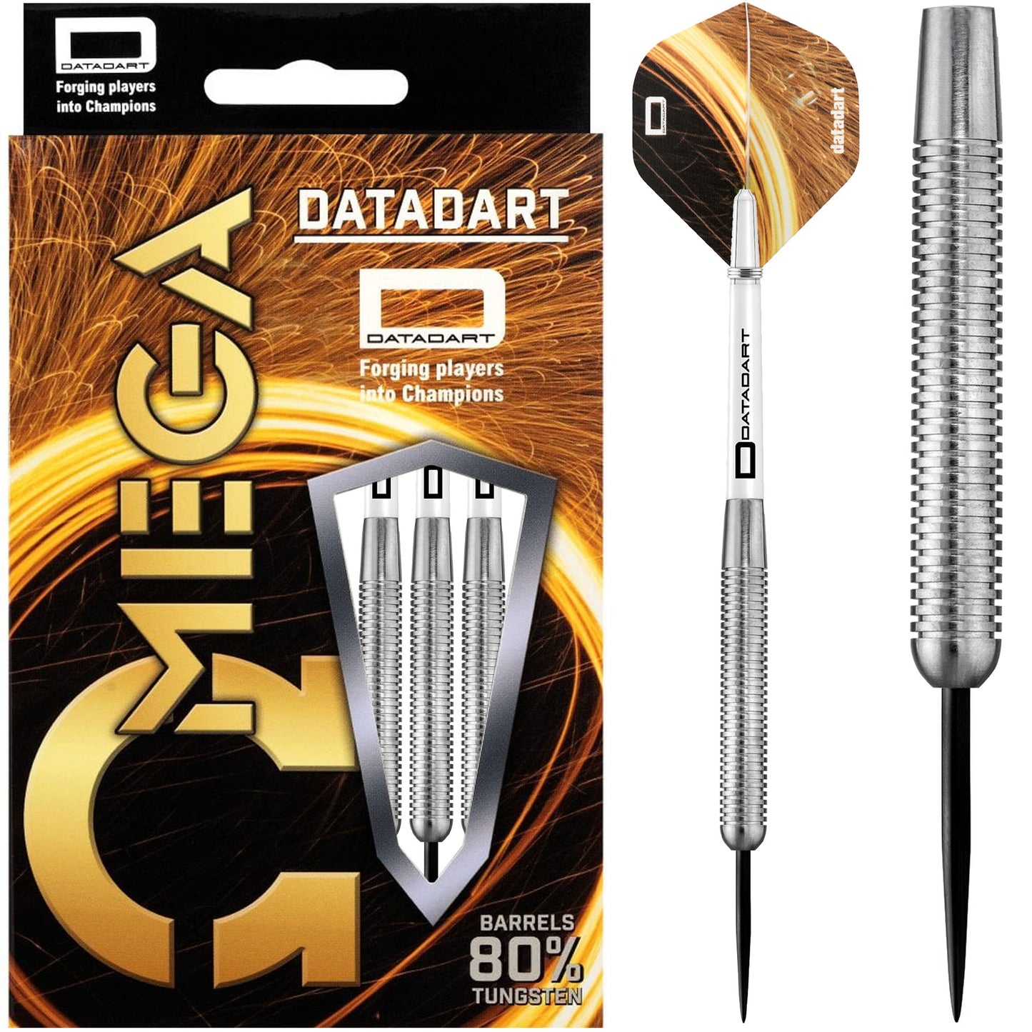 Datadart Omega 26 Gram Steel Tip Darts, 80% Tungsten
