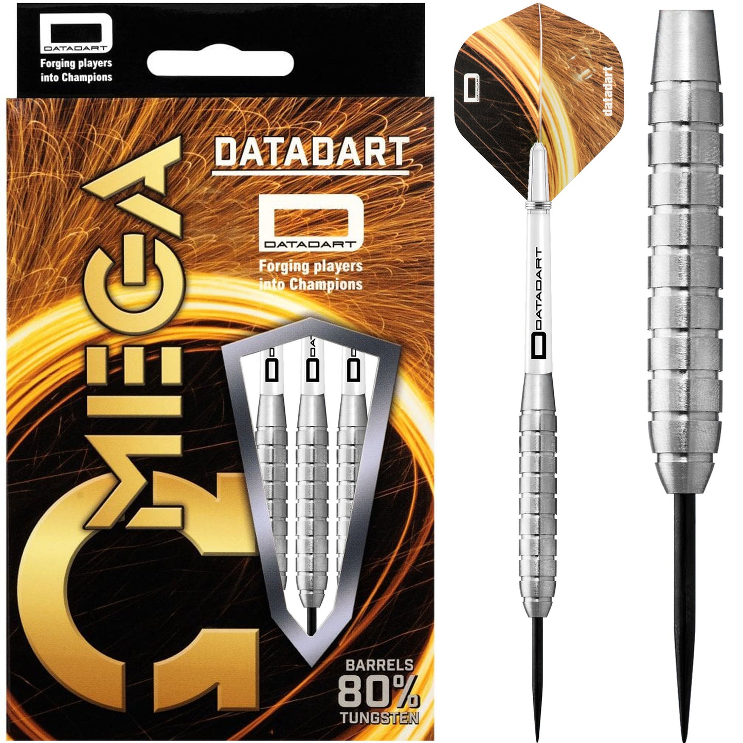 Datadart Omega 32 Gram Steel Tip Darts, 80% Tungsten
