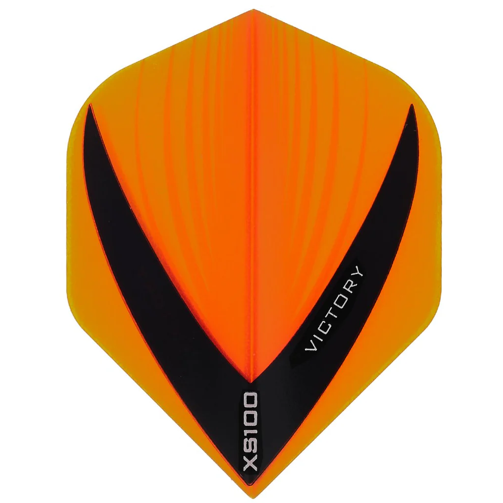 Victory Vista-R Darts Flights, Orange, No 2 Shape, 100 Micron– Rebel Darts