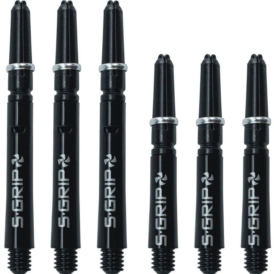Harrows Supergrip Spin Black and Silver Shafts