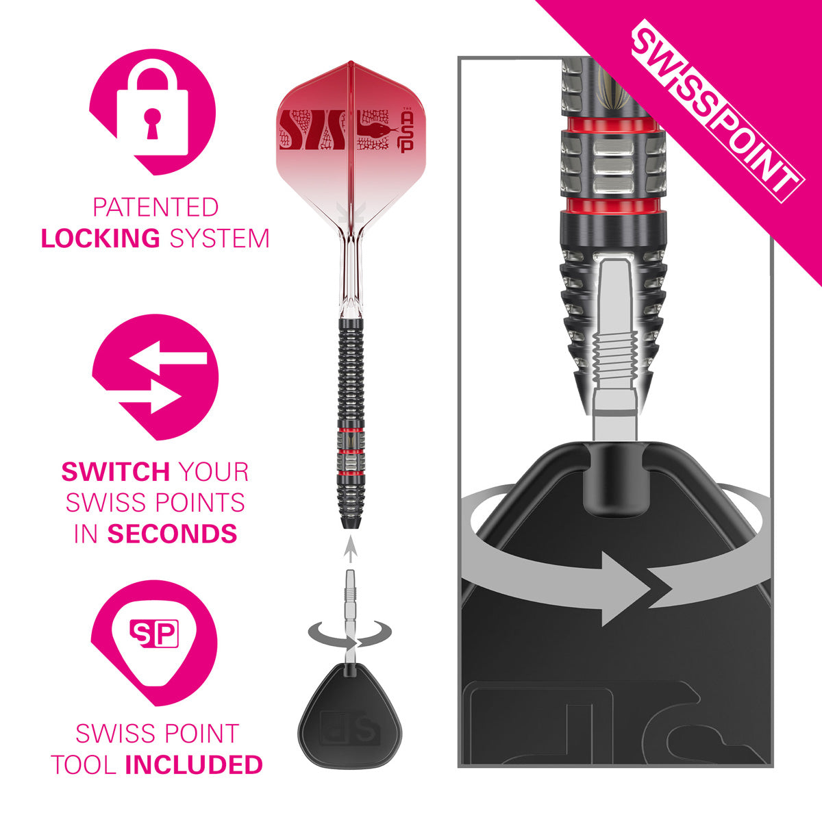 Target Nathan Aspinall Asp 95K 95% Tungsten SP Steel Tip Darts