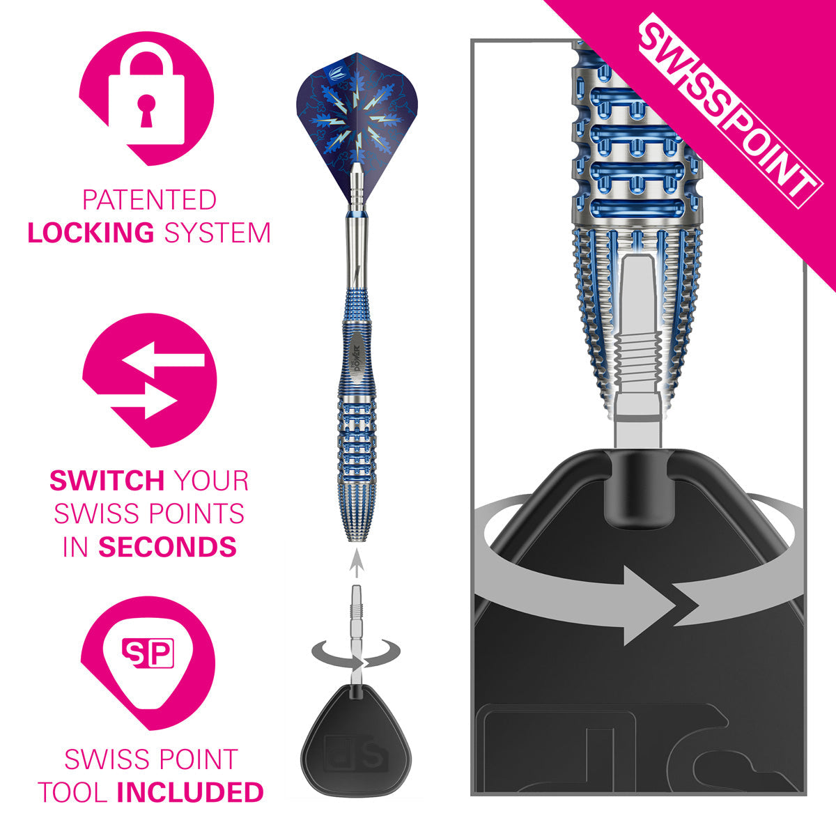 Target Phil Taylor Power Gx2 95% Tungsten SP Steel Tip Darts