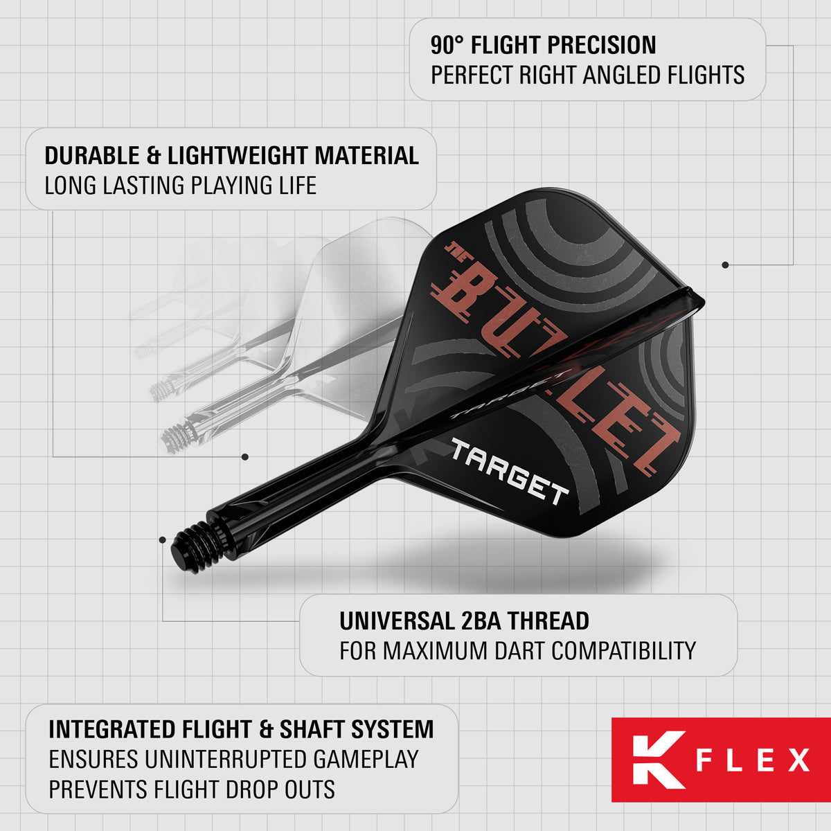 Stephen Bunting No2 K-Flex One Piece Dart Flights by Target