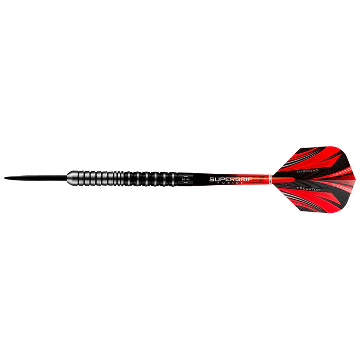 Harrows Predator 22 Gram Steel Tip Darts, Black Ringed, 90% Tungsten, Used