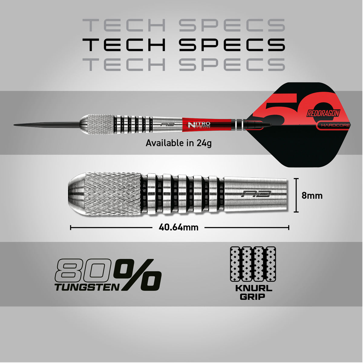 Red Dragon Torpedo 2 80% Tungsten Steel Tip Darts