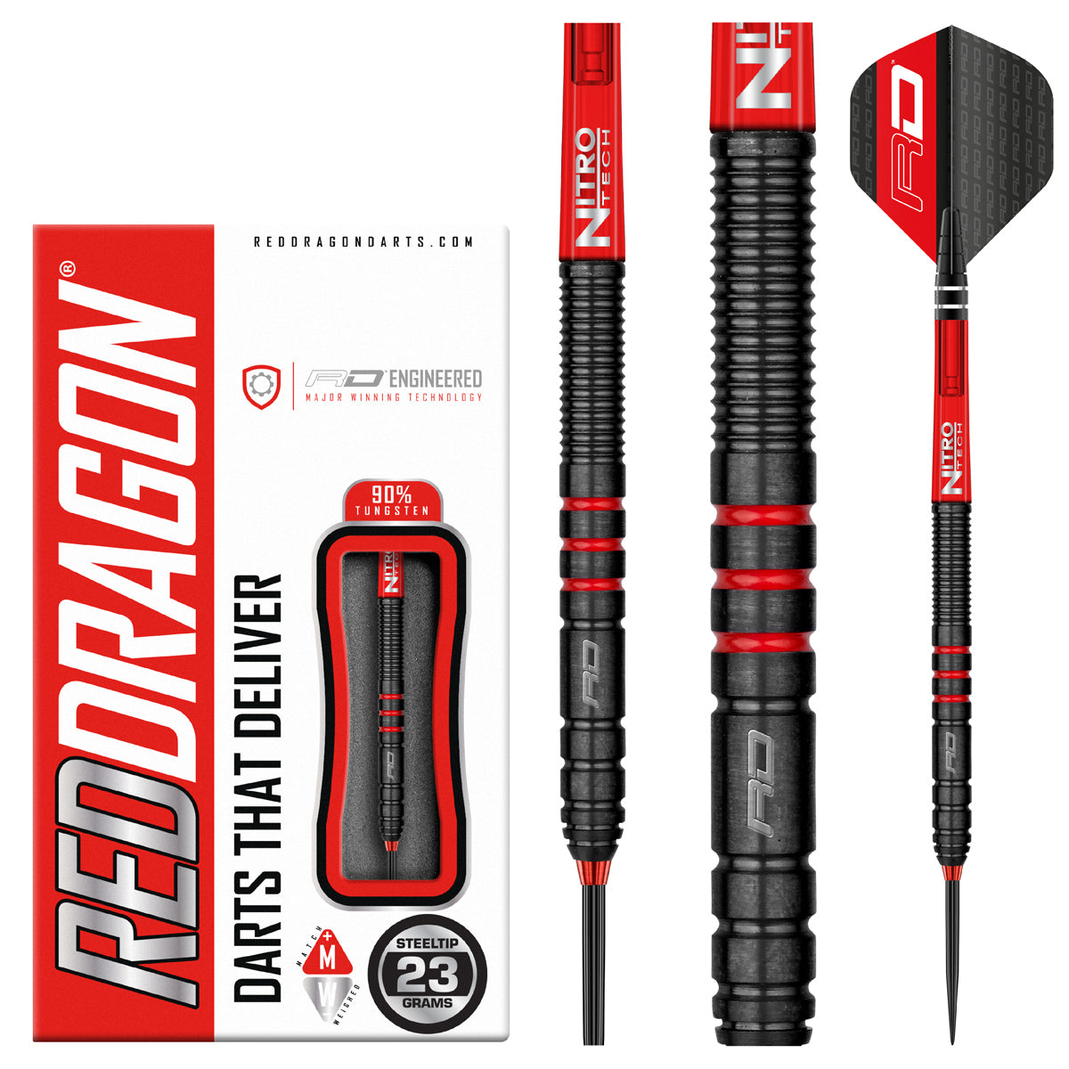 Milano RS 90% Tungsten Steel Tip Darts by Red Dragon
