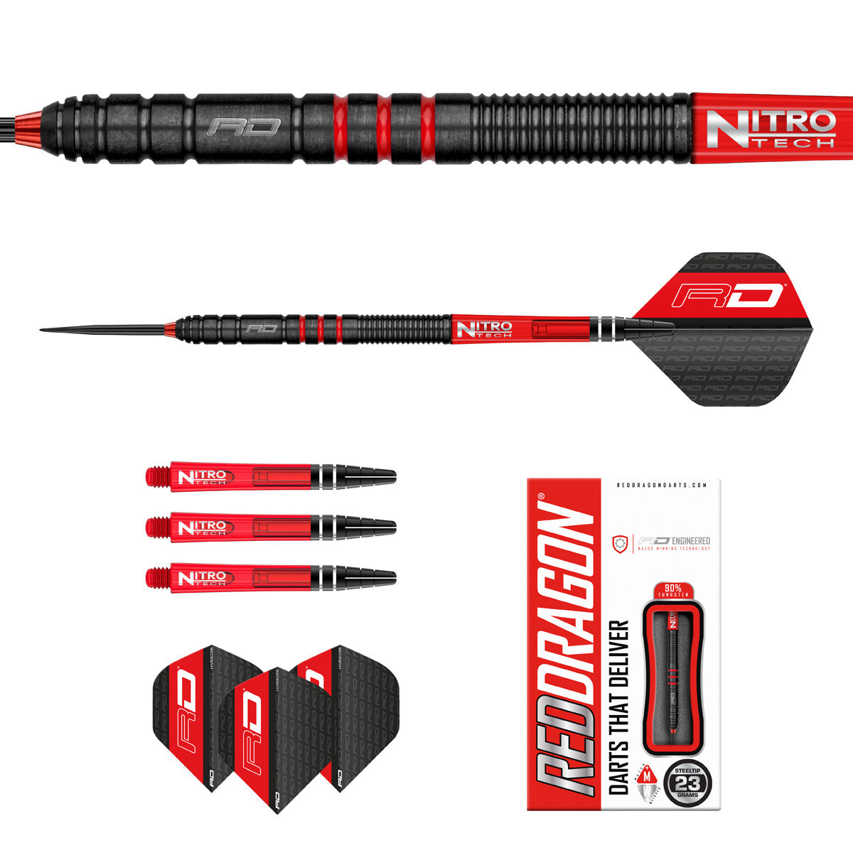 Milano RS 90% Tungsten Steel Tip Darts by Red Dragon