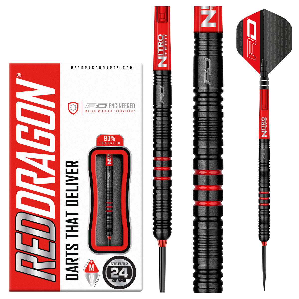 Milano RS 90% Tungsten Steel Tip Darts by Red Dragon