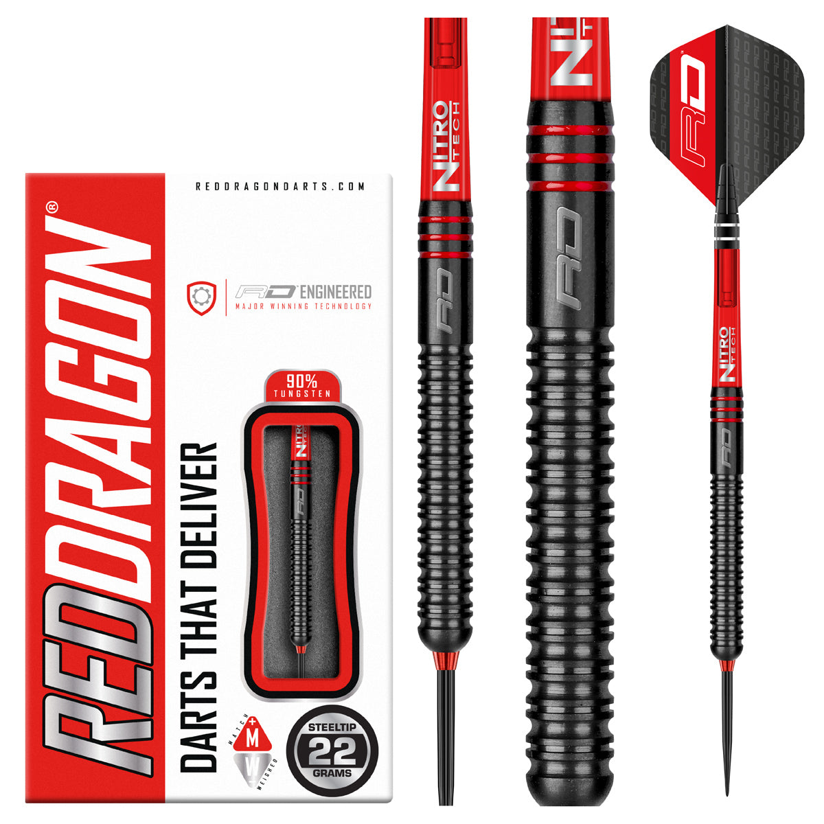 Milano RS 90% Tungsten Steel Tip Darts by Red Dragon