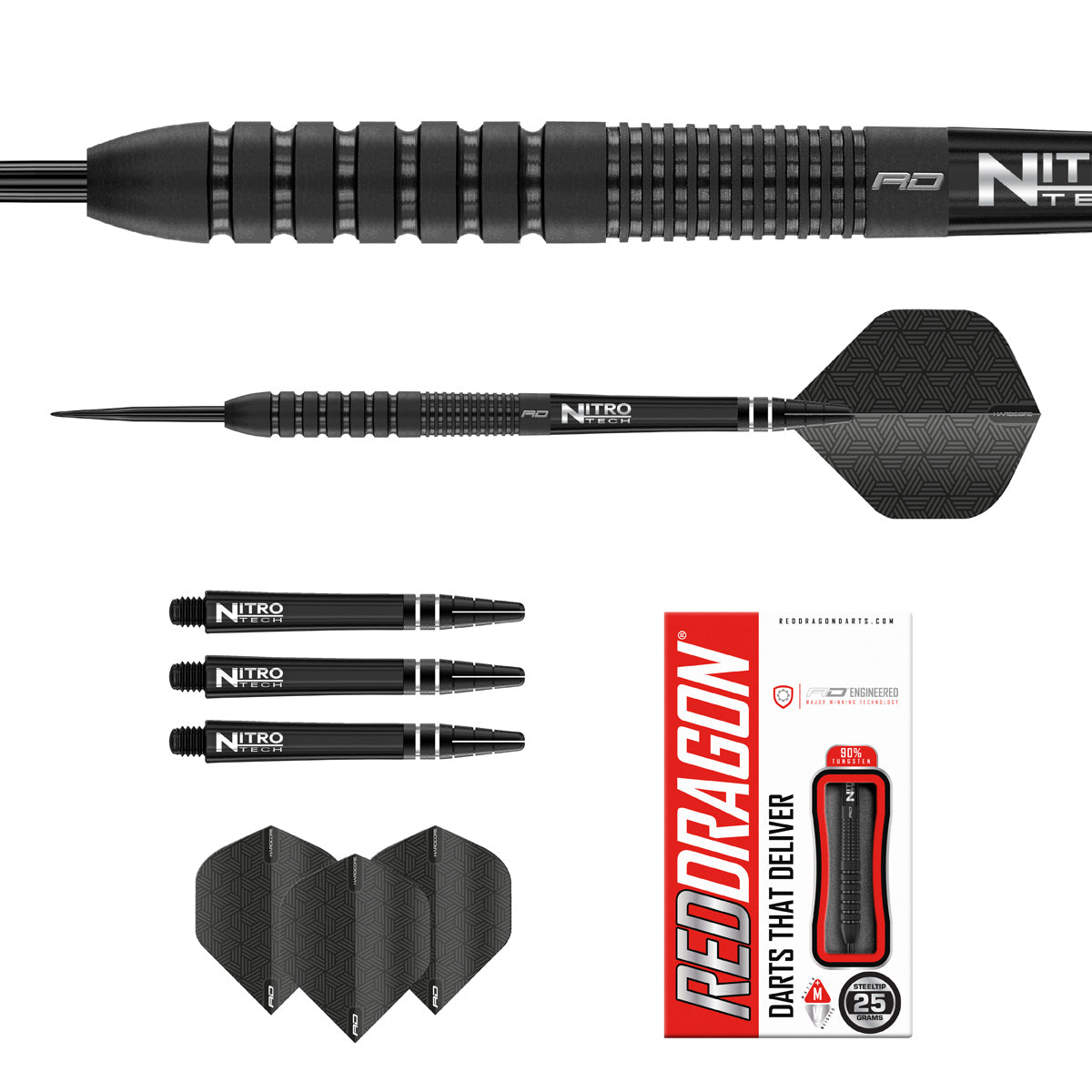 Phantom 90% Tungsten Steel Tip Darts by Red Dragon