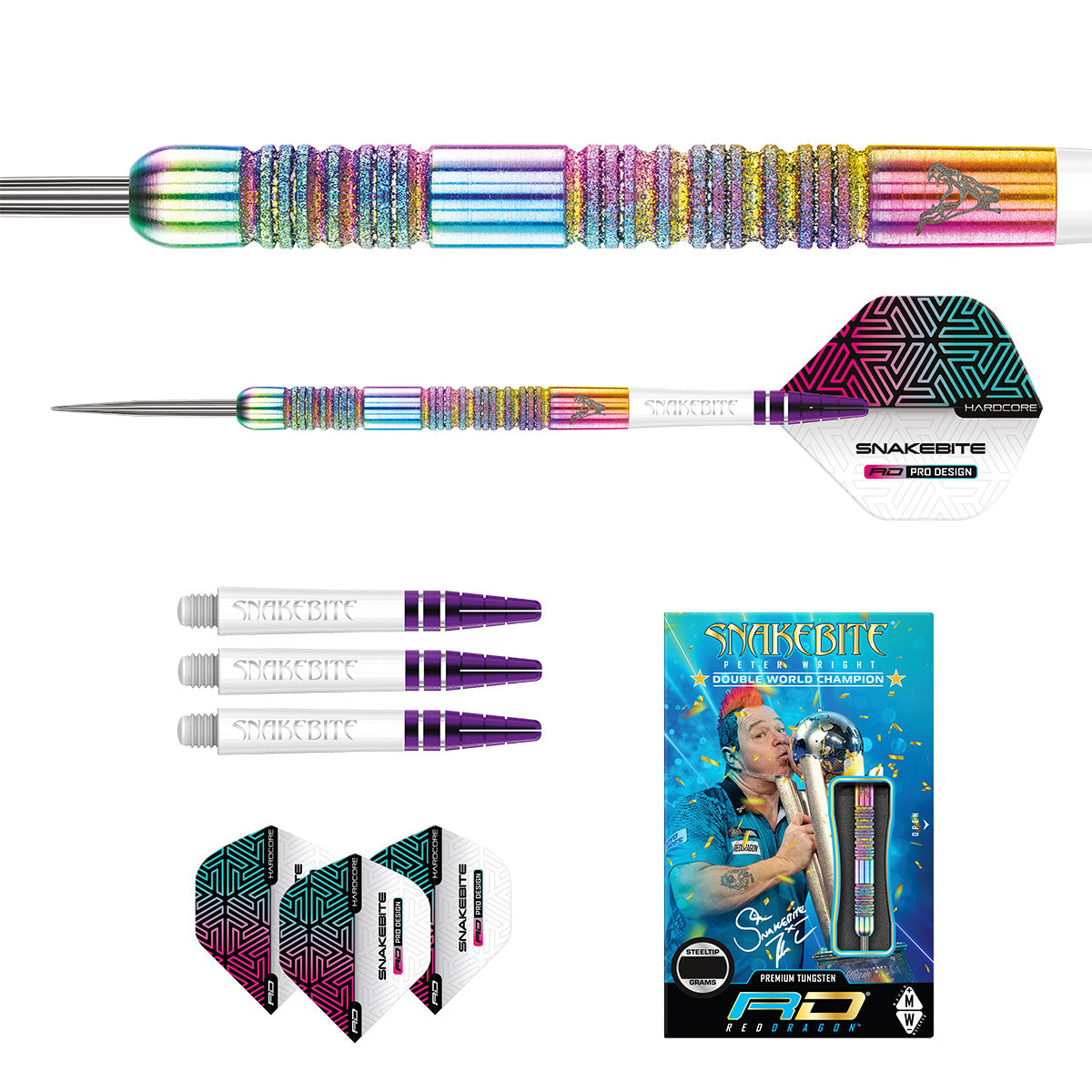 Peter Wright Diamond Fusion Spectron SE 90% Tungsten Steel Tip Darts by Red Dragon
