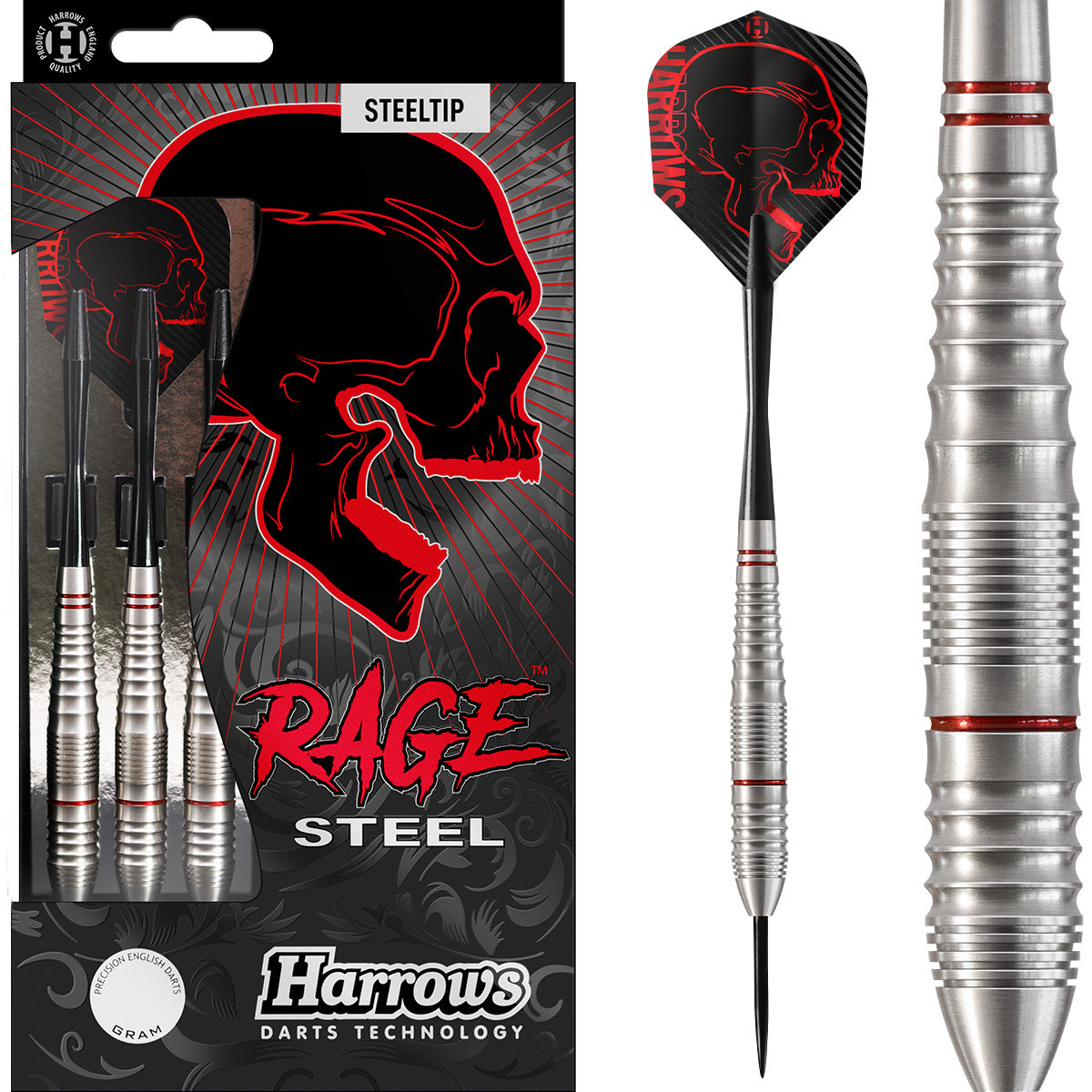 Rage Stainless Steel Steel Tip Darts by Harrows