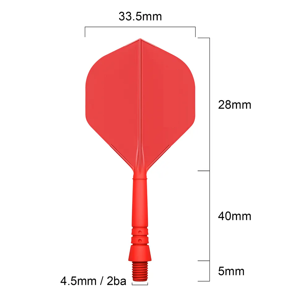 Integrated Flights and Shafts by Rebel Darts, Red, 6 Pack