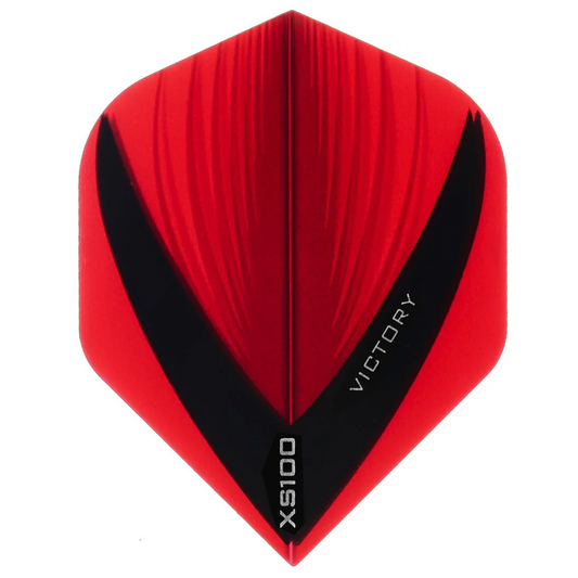 Victory Vista-R Darts Flights, Red, No 2 Shape, 100 Micron