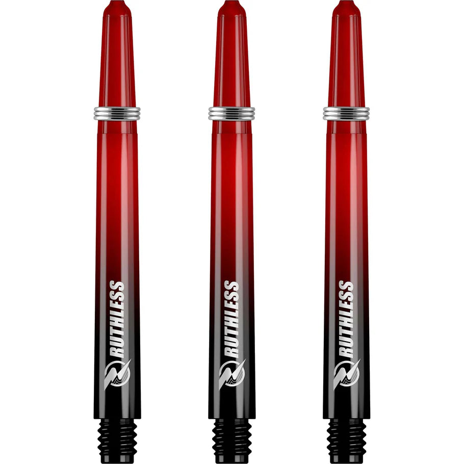 Ruthless Deflectagrip Plus Dart Shafts, Red, Medium Length