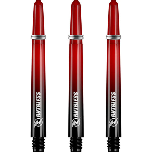 Ruthless Deflectagrip Plus Dart Shafts, Red, Medium Length