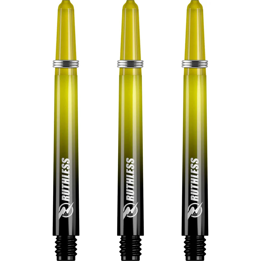 Ruthless Deflectagrip Plus Dart Shafts, Yellow, Medium Length