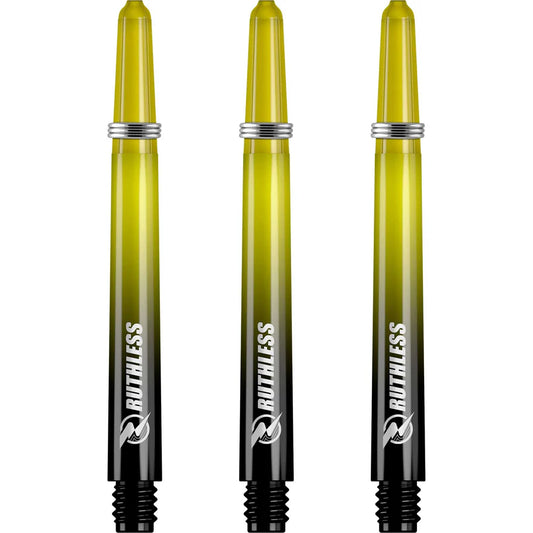Ruthless Deflectagrip Plus Dart Shafts, Yellow, Medium Length