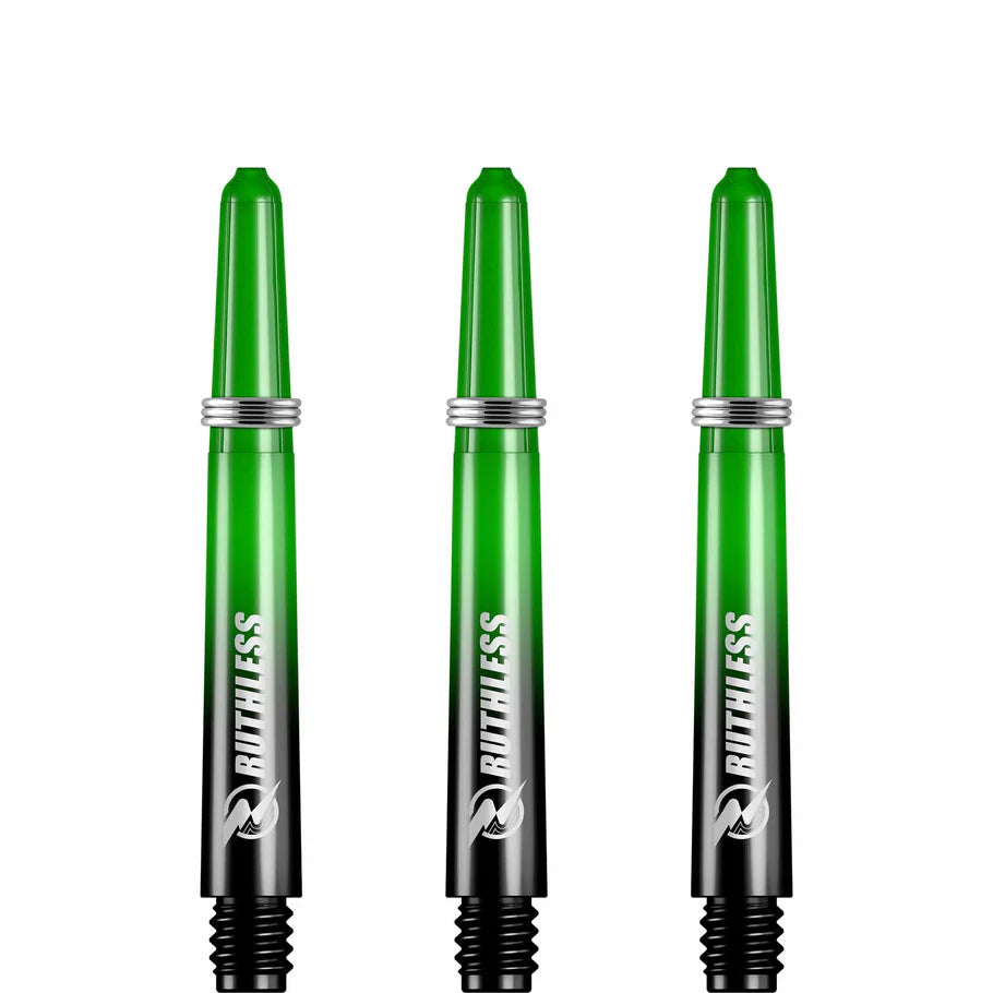 Ruthless Deflectagrip Plus Dart Shafts, Green, Intermediate Length