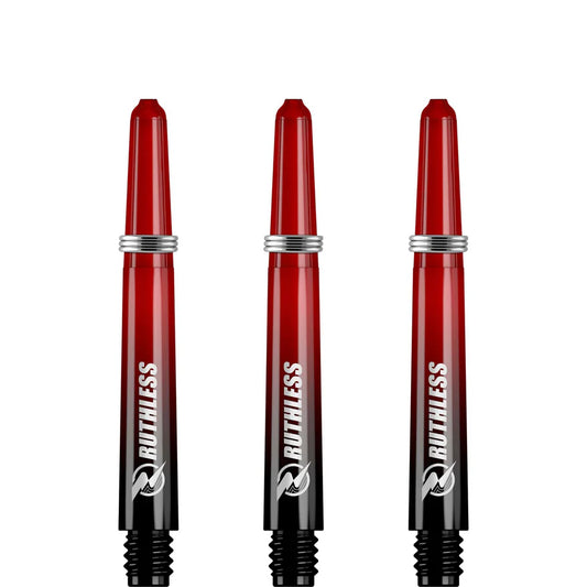 Ruthless Deflectagrip Plus Dart Shafts, Red, Intermediate Length