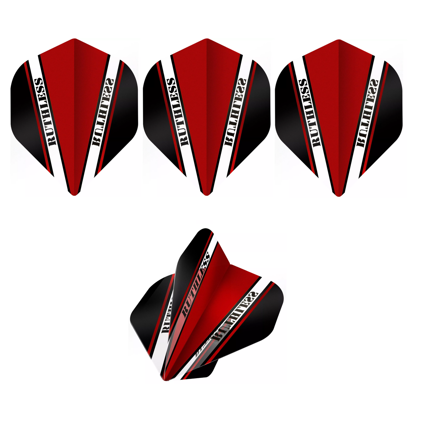 Ruthless V100 Pro Darts Flights, Red, No 2 Shape, 100 Micron