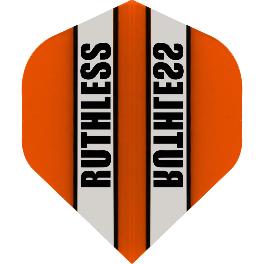 Ruthless Clear Panel Dart Flights, Orange, No 2 Shape, 100 Micron