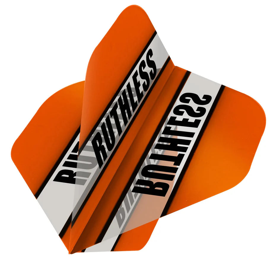 Ruthless Clear Panel Dart Flights, Orange, No 2 Shape, 100 Micron