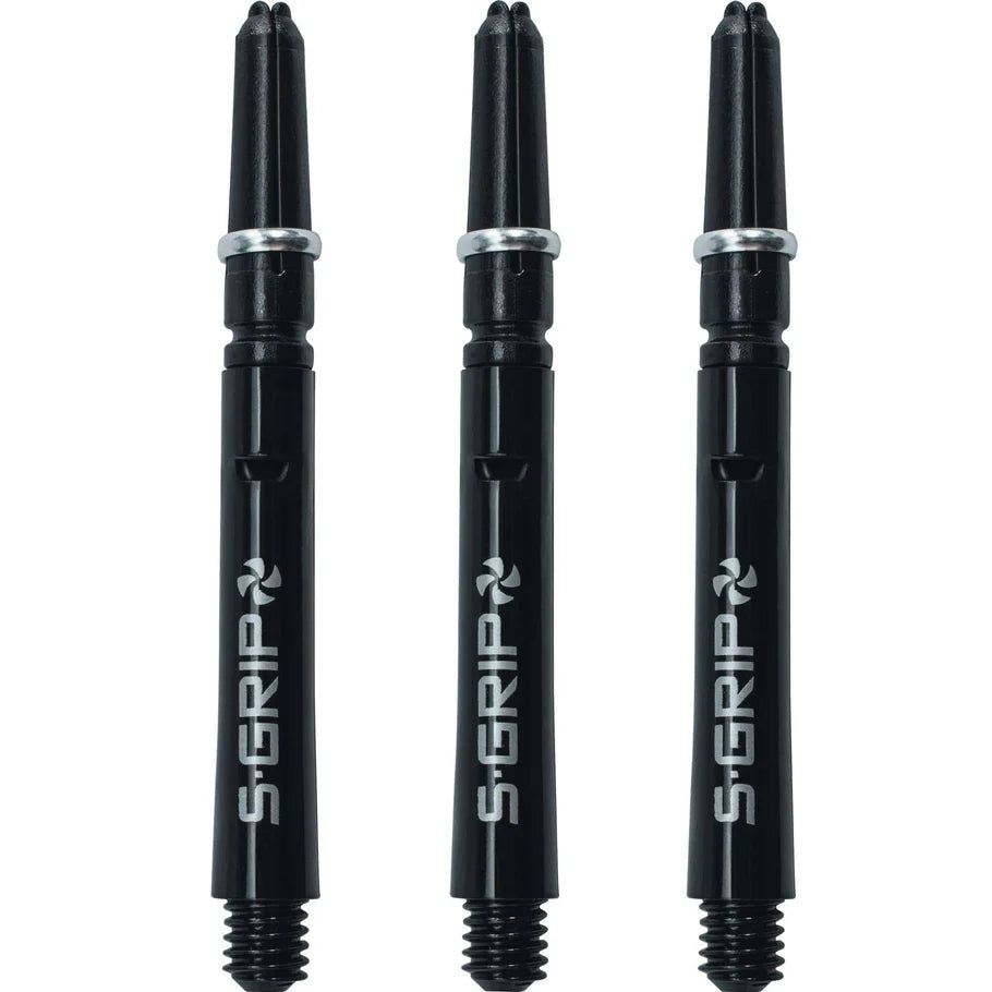 Harrows Supergrip Spin Black and Silver Shafts