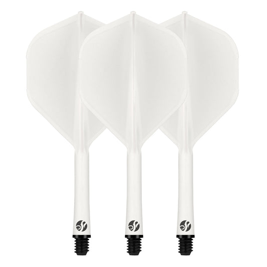 Flight Deck White One Piece Dart Flight and Shaft System by Shot