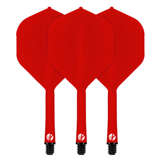 Flight Deck Red One Piece Dart Flight and Shaft System by Shot